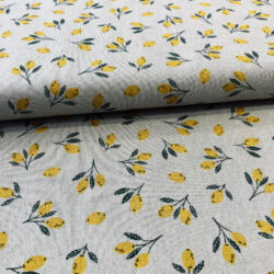 Canvas Emma, Zitronen auf Leinenoptik