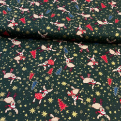 Webware Rudolf, dunkelgrün mit lustigen Rentieren, weihnachtlich