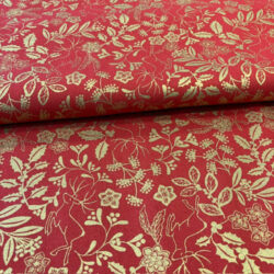 Webware rot mit goldenen Zweigen, weihnachtlich