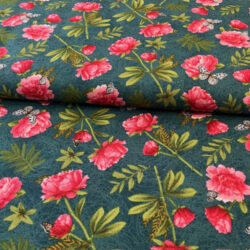 Webware rote Blumen auf grün