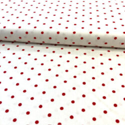Webware weiß mit roten Tupfen
