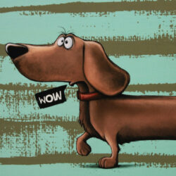 French Terry Panel Dackel, Dachshund Berny by Thosten Berger (Kopie)